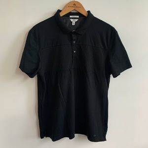 Calvin Klein Men Black Polo Short Sleeve Size L